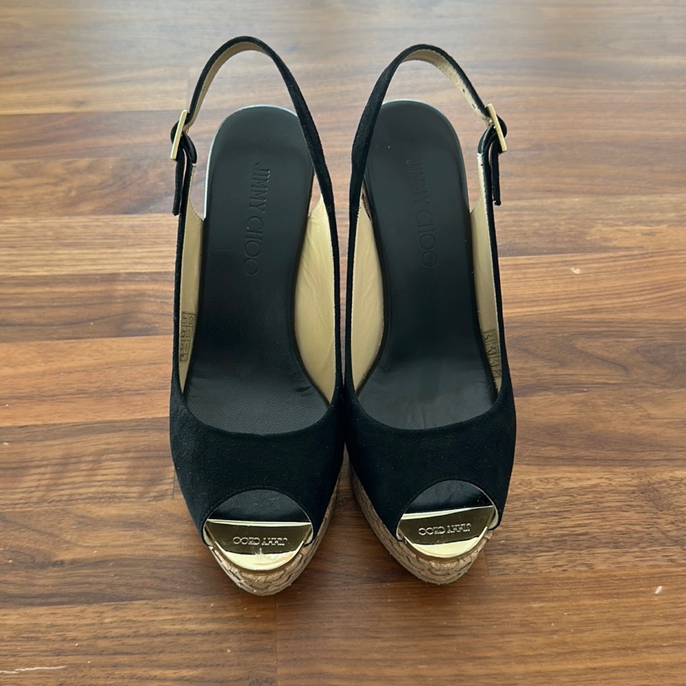 Jimmy Choo Prova 120 Suede Cork Wedges